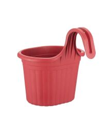 Omnipazar SO-TOM1 Tombik Askılı Balkon Saksı 3 lt Kırmızı 6 Adet