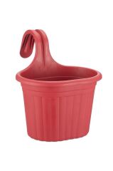 Omnipazar SO-TOM1 Tombik Askılı Balkon Saksı 3 lt Kırmızı 6 Adet