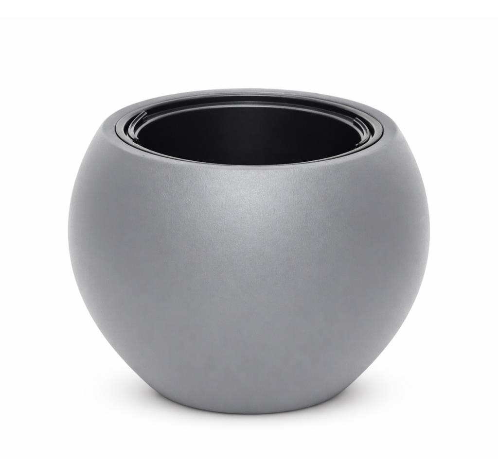 Omnipazar SO-KURS3 Küre Dekoratif Yuvarlak İç Kovalı Saksı 62 Litre No: 3 Antrasit (116)
