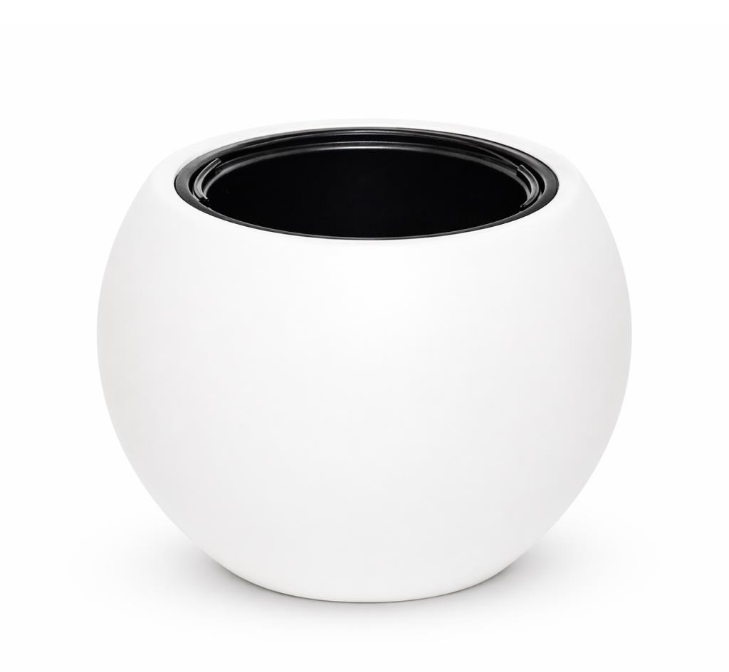 Omnipazar SO-KURS3 Küre Dekoratif Yuvarlak İç Kovalı Saksı 62 Litre No: 3 Beyaz