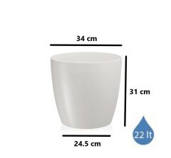 Omnipazar SO-YK05 Yakut Saksı Takımı Separetörlü 22 Lt 3 Adet Kirli Beyaz