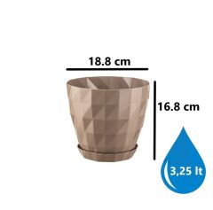 Omnipazar SO-KRT4 Dekoratif Kristal Saksı Takımı 3.25 Litre No 4 Mocha