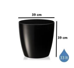 Omnipazar SO-YK06 Yakut Saksı Takımı Separetörlü 33 Litre Siyah 3 Adet