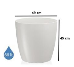 Omnipazar SO-YK07 Yakut Saksı Takımı Separetörlü 66 Litre Kirli Beyaz 3 Adet