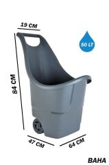 Omnipazar SO-BAHA Tekerlekli Bahçe Düzenleme Arabası 50 Litre