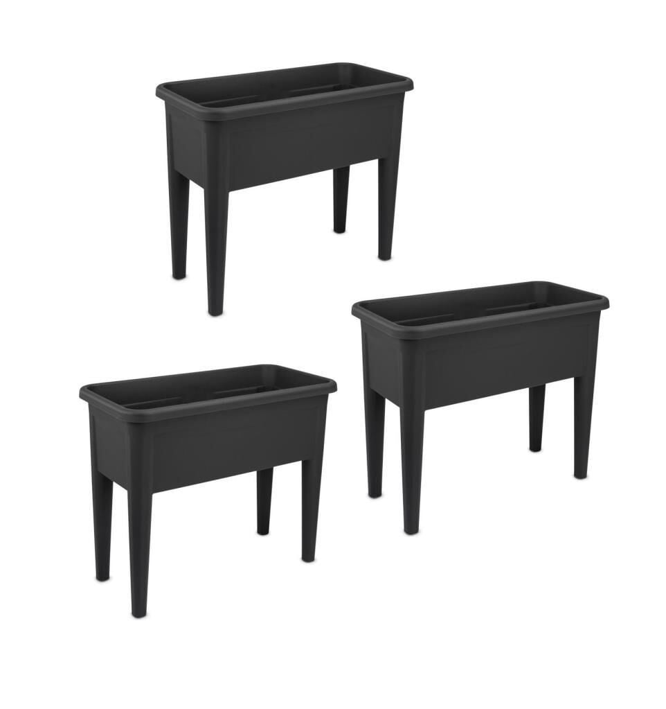 Omnipazar SO-AB03 Ayaklı Bahçe Yetiştirme Saksı 60 Lt Antrasit 3 Adet