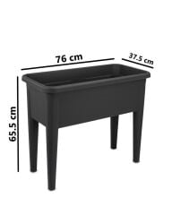 Omnipazar SO-AB03 Ayaklı Bahçe Yetiştirme Saksı 60 Lt Antrasit 3 Adet