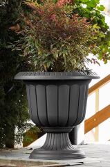 Omnipazar SO-N003 Nergiz Dekoratif Dış Mekan Saksı 47 lt Antrasit 3 Adet