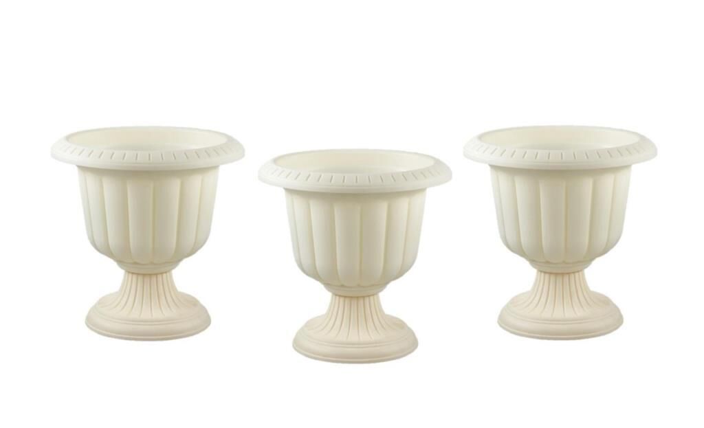 Omnipazar SO-N003 Nergiz Dekoratif Dış Mekan Saksı 47 lt Kirli Beyaz 3 Adet