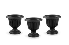 Omnipazar SO-N001 Nergiz Dekoratif Saksı 9,8 lt Antrasit 3 Adet