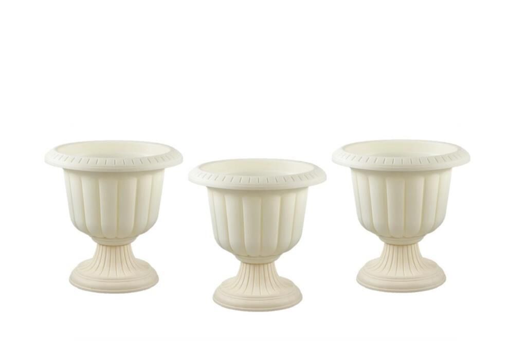 Omnipazar SO-N001 Nergiz Dekoratif Saksı 9,8 lt Kirli Beyaz 3 Adet