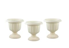 Omnipazar SO-N001 Nergiz Dekoratif Saksı 9,8 lt Kirli Beyaz 3 Adet