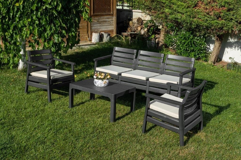 Omnipazar SY-2493 Solemare 3'lü Bahçe Oturma Grubu Koltuk Takımı