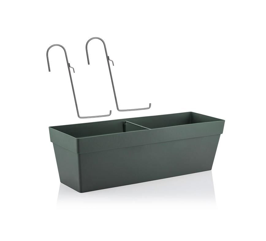 Omnipazar SO-YB02A Dekoratif Askılı Yalı Balkon Saksı 10.8 Litre No 2 Antrasit (116)
