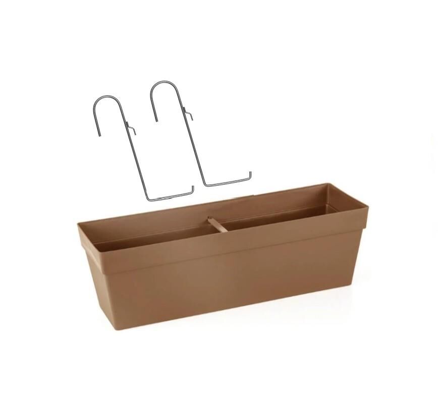 Omnipazar SO-YB02A Dekoratif Askılı Yalı Balkon Saksı 10.8 Litre No 2 Mocha