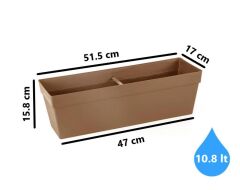 Omnipazar SO-YB02A Dekoratif Askılı Yalı Balkon Saksı 10.8 Litre No 2 Mocha
