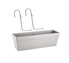 Omnipazar SO-YB02A Askılı Yalı Balkon Saksı 10.8 lt Kirli Beyaz 3 Adet