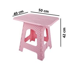 Omnipazar SRL-2007 Plastik Katlanır Sehpa Piknik Oyun Masası No 3 Pembe