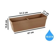 Omnipazar SO-YB02A Askılı Yalı Balkon Saksı 10.8 lt Mocha 3 Adet