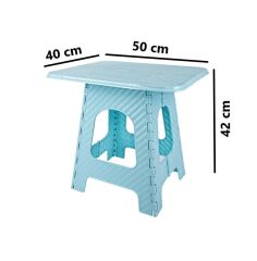 Omnipazar SRL-2007 Plastik Katlanır Sehpa Piknik Oyun Masası No 3 Turkuaz