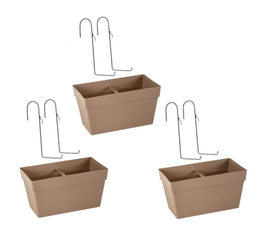 Omnipazar SO-YB01A Askılı Yalı Balkon Saksı 6.5 lt Mocha 3 Adet