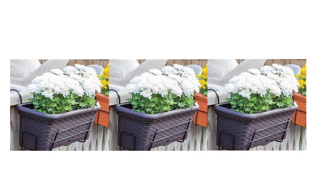 Omnipazar SO-HB01A Askılı Hasır Desen Balkon Saksı 6.5 lt Antrasit 3 Adet