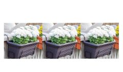 Omnipazar SO-HB01A Askılı Hasır Desen Balkon Saksı 6.5 lt Antrasit 3 Adet