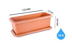 Omnipazar SO-V691 Tabaklı Villa Bahçe Saksı Takımı 39 Lt Kiremit 3 Adet