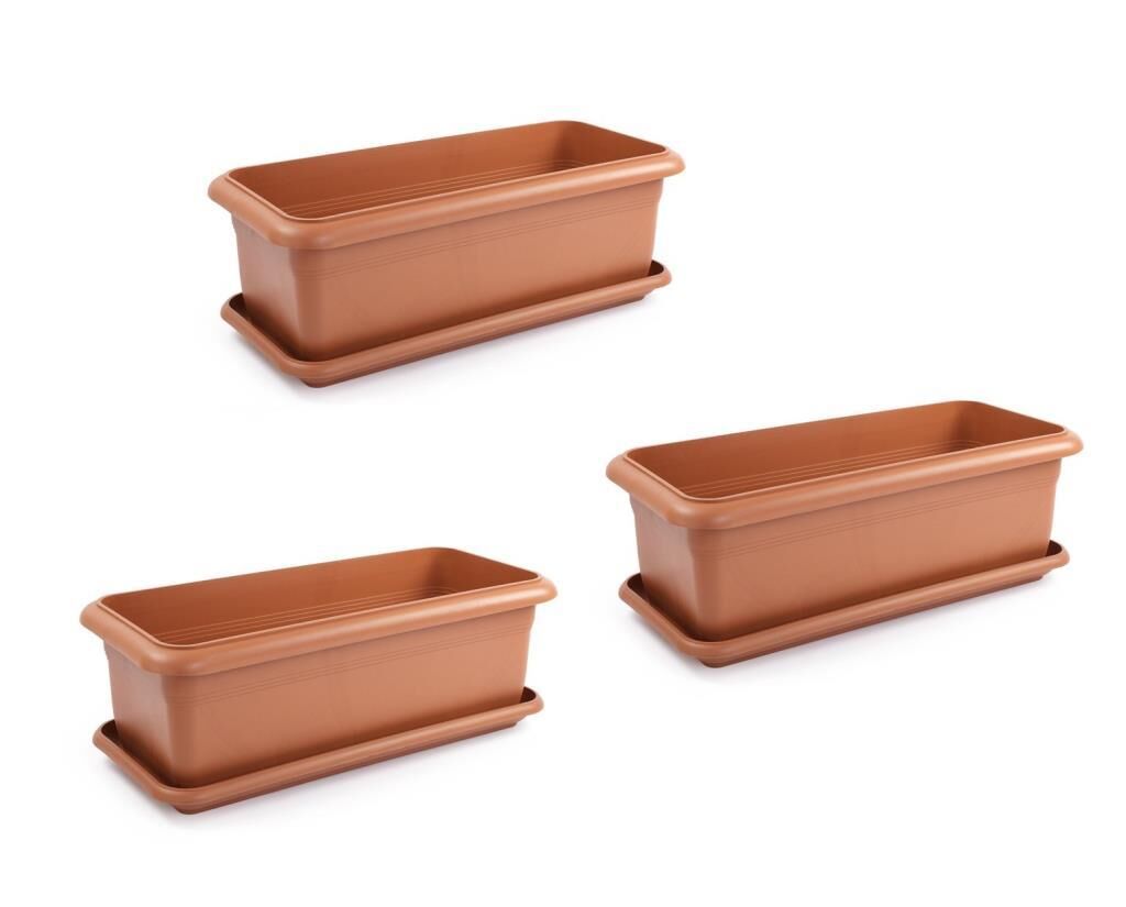 Omnipazar SO-V691 Tabaklı Villa Bahçe Saksı Takımı 39 Lt Kiremit 3 Adet