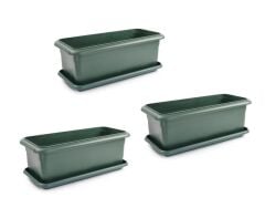 Omnipazar SO-V691 Tabaklı Villa Bahçe Saksı Takımı 39 Lt Yeşil 3 Adet