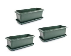 Omnipazar SO-V691 Tabaklı Villa Bahçe Saksı Takımı 39 Lt Yeşil 3 Adet