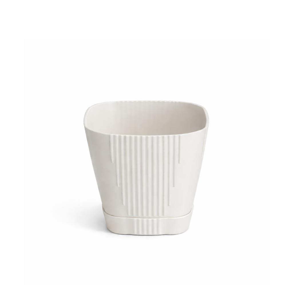 Omnipazar SO-ZB02 Zambak Dekoratif Plastik Saksı 1.8 Litre No:2 Kirli Beyaz (113)