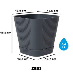 Omnipazar SO-ZB03 Zambak Dekoratif Plastik Saksı 3.4 Litre No:3