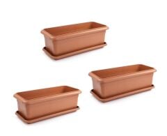 Omnipazar SO-V692 Tabaklı Villa Bahçe Saksı Takımı 62 Lt Kiremit 3 Adet