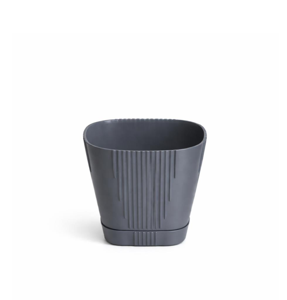 Omnipazar SO-ZB03 Zambak Dekoratif Plastik Saksı 3.4 Litre No:3 Antrasit (116)