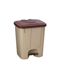 Omnipazar SY-4255 40 lt Köşeli Pedallı Plastik Çöp Kovası (İç Kovasız)