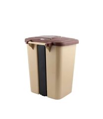 Omnipazar SY-4255 40 lt Köşeli Pedallı Plastik Çöp Kovası (İç Kovasız)