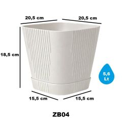 Omnipazar SO-ZB04 Zambak Dekoratif Plastik Saksı 5.6 Litre No:4