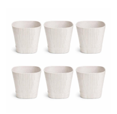 SO-ZB04 Zambak Dekoratif Plastik Saksı 5.6 Lt No:4 Kirli Beyaz 6 Adet