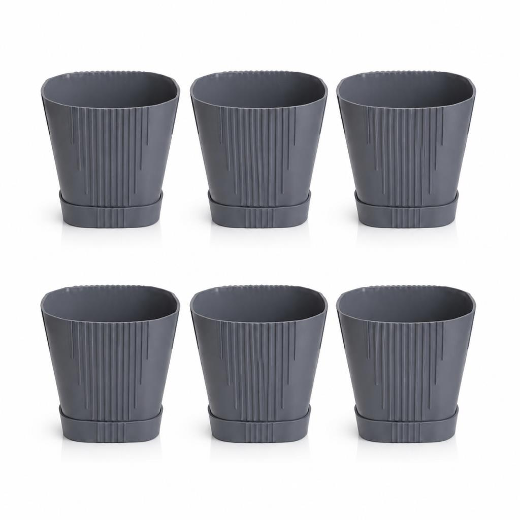 SO-ZB04 Zambak Dekoratif Plastik Saksı 5.6 Lt No:4 Antrasit 6 Adet