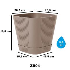 SO-ZB04 Zambak Dekoratif Plastik Saksı 5.6 Lt No:4 Mocha 6 Adet