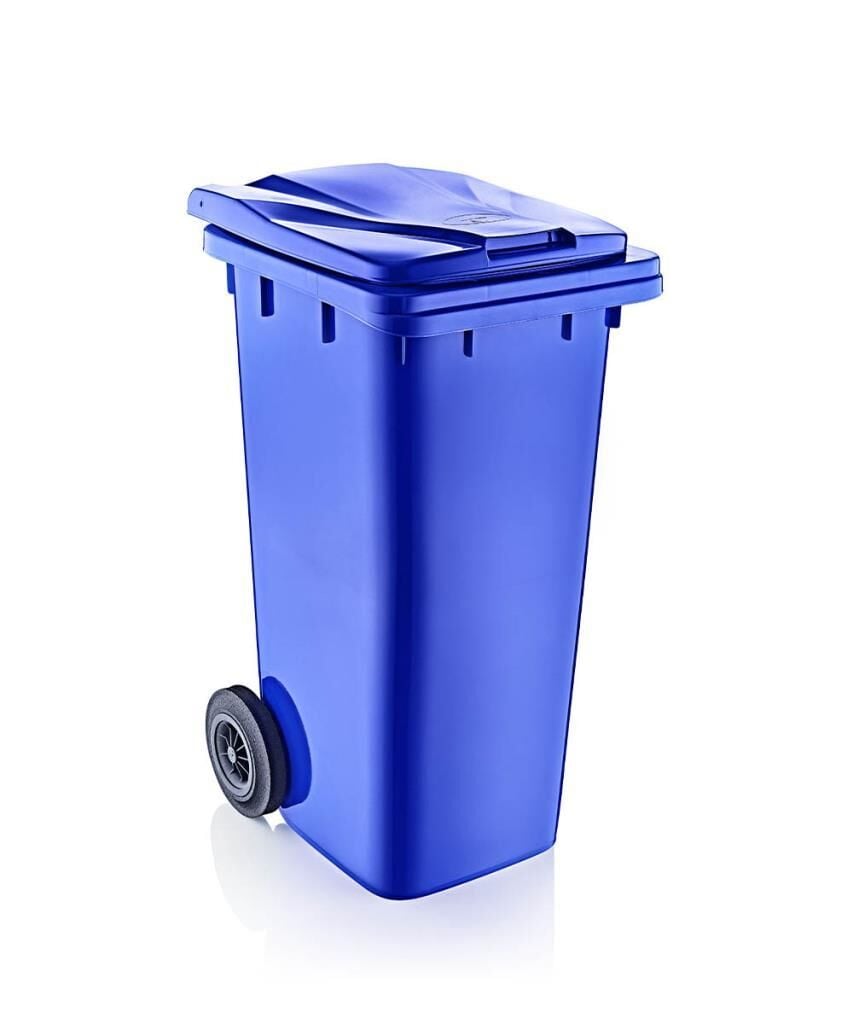Omnipazar SY-6505 Tekerlekli Kapaklı Plastik Çöp Konteyneri 120 lt