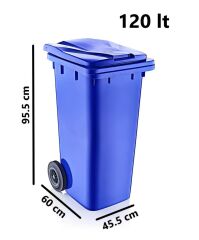 Omnipazar SY-6505 Tekerlekli Kapaklı Plastik Çöp Konteyneri 120 lt