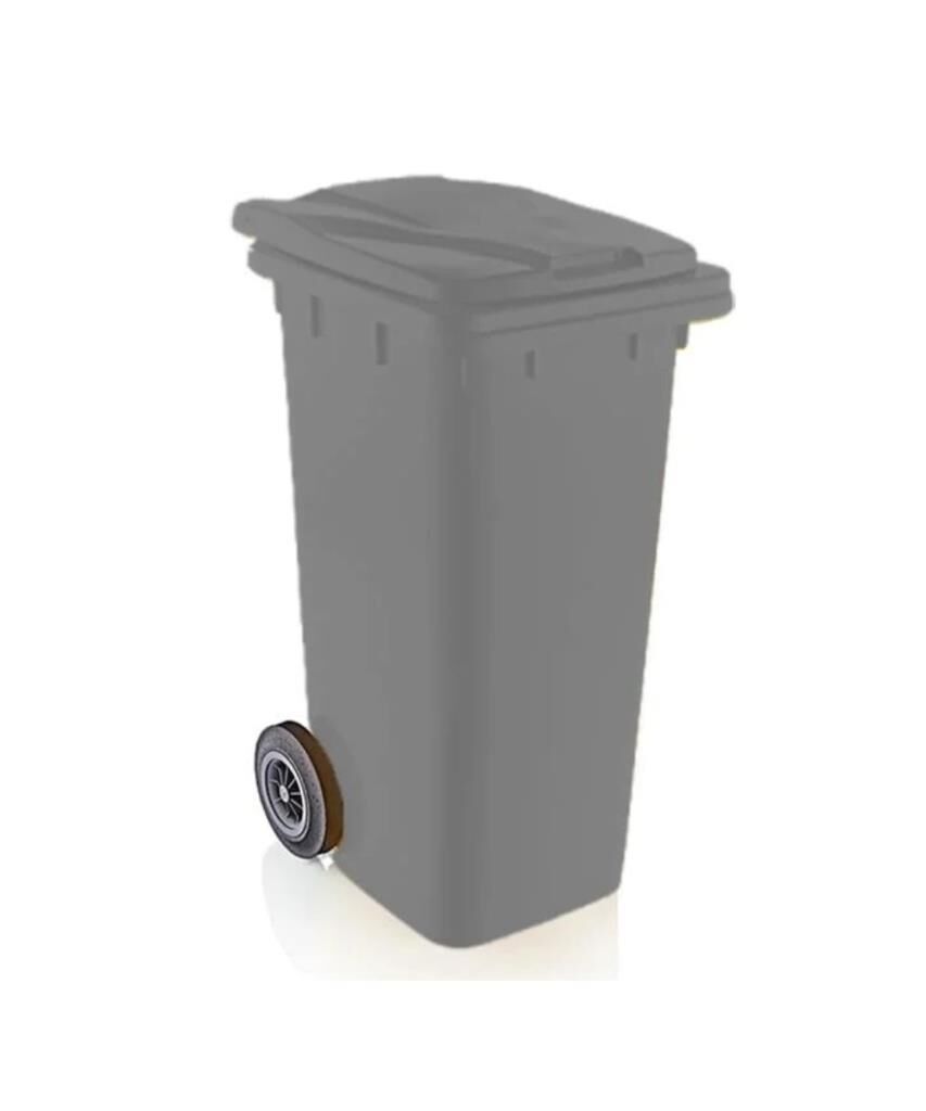 Omnipazar SY-6505 Tekerlekli Kapaklı Plastik Çöp Konteyneri 120 lt Gri
