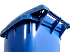 Omnipazar SY-6505 Tekerlekli Kapaklı Plastik Çöp Konteyneri 120 lt Sarı