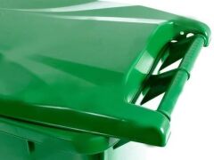 Omnipazar SY-6505 Tekerlekli Kapaklı Plastik Çöp Konteyneri 120 lt YEŞİL