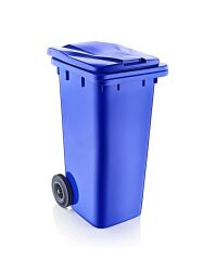 Omnipazar SY-6505 Tekerlekli Kapaklı Plastik Çöp Konteyneri 120 lt Mavi