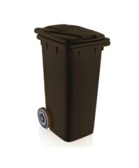 Omnipazar SY-6505 Tekerlekli Kapaklı Plastik Çöp Konteyneri 120 lt Siyah