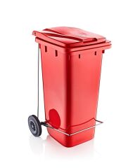 Omnipazar SY-6507 Pedallı Tekerlekli Kapaklı Plastik Çöp Konteyneri 120 lt