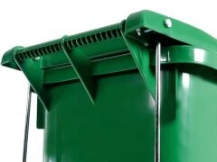 Omnipazar SY-6507 Pedallı Tekerlekli Kapaklı Plastik Çöp Konteyneri 120 lt YEŞİL